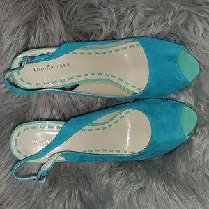 Enzo Angiolini Teal Size 12 Platform Heels